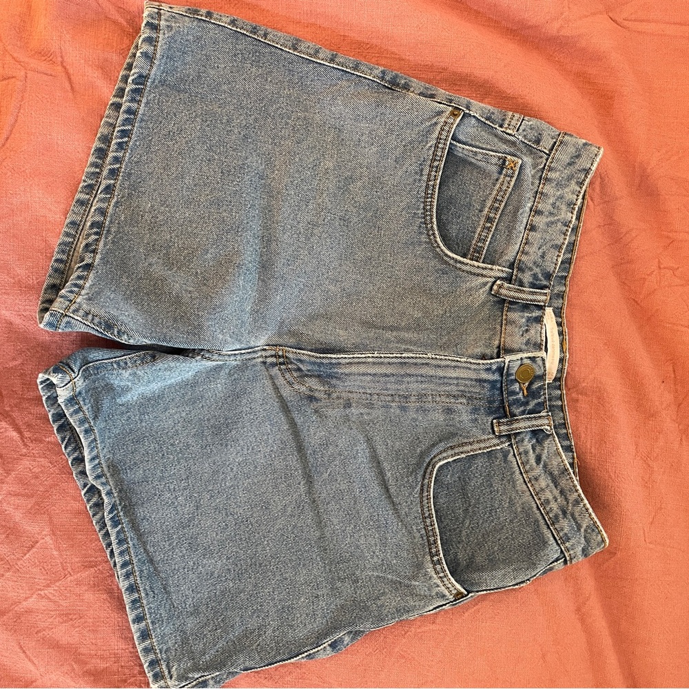 Zara High Waist Denim Shorts - Blue